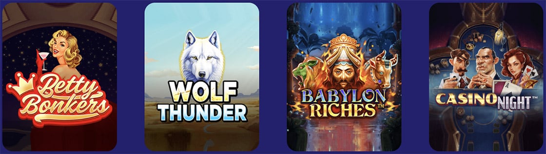 Screenshot van de SpinPanda Casino jackpot selectie