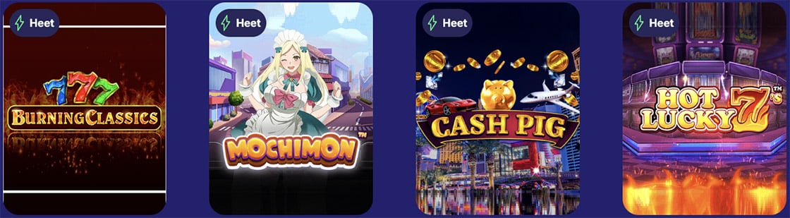 Screenshot van het SpinPanda Casino slots aanbod